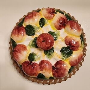 Vintage Apple Pie Keeper Dish Ceramic Apple Pie Dish Apple Pie With Cover